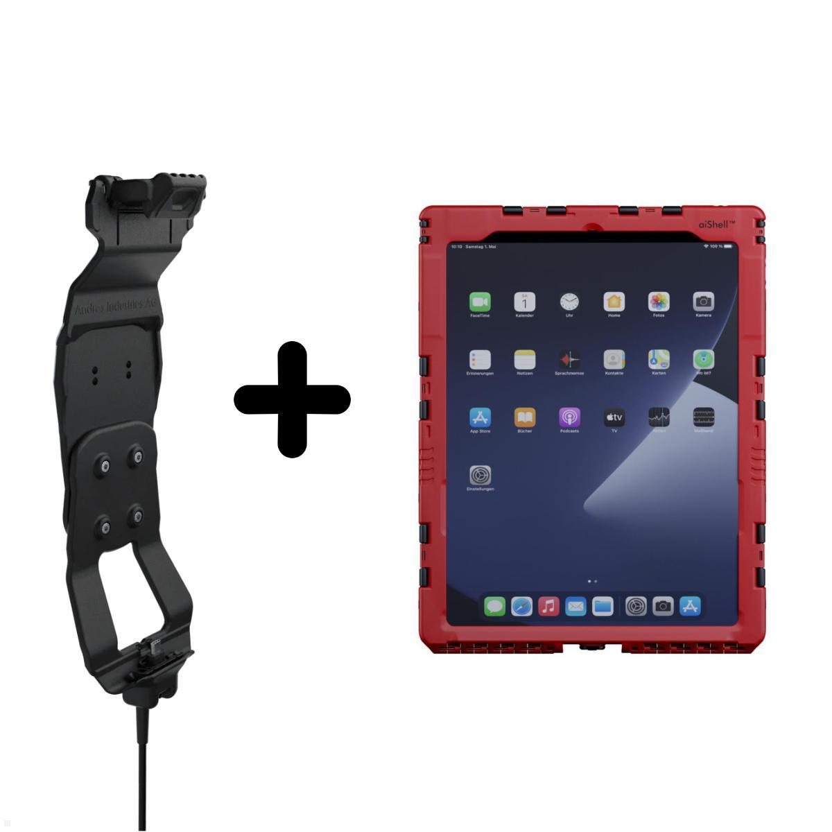Andres Industries Car Cradle Auto USB-C Ladestation mit aiShell 10.9 Schutzgehäuse, 3m, rot Andres Industries Car Cradle Auto USB-C Ladestation mit aiShell 10.9 Schutzgehäuse, 3m, rot