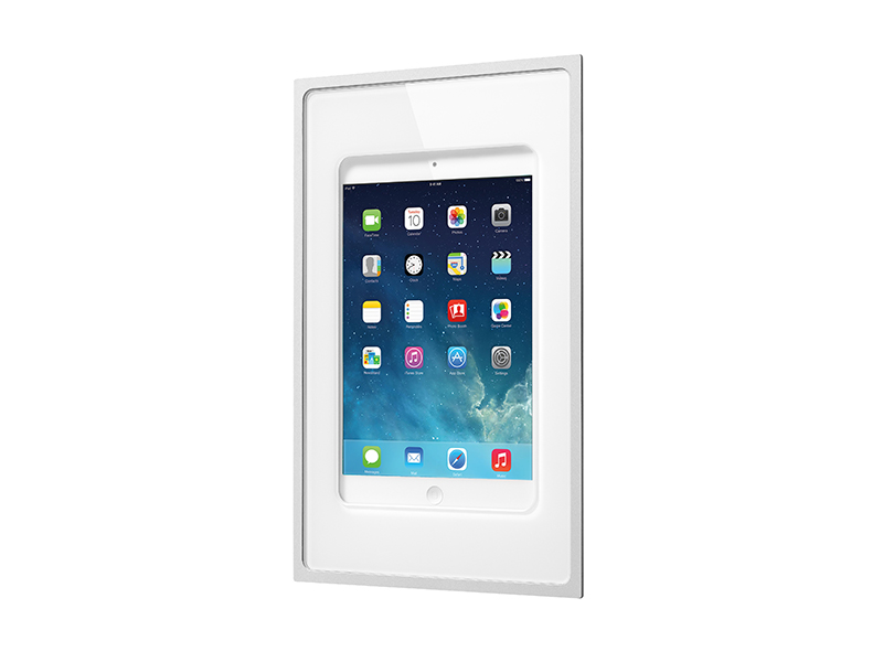 iRoom fixDock 53fixDock-mini-w Tablet Wandeinbau für iPad Mini Glasfront weiß Hochformat