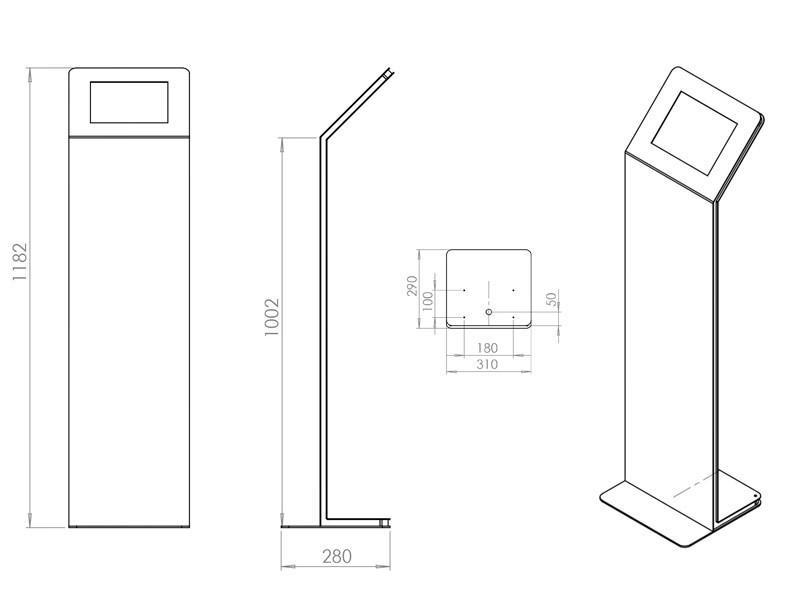 TabLines TBS039 Design Tabletständer quer Apple iPad Pro 9.7 Zeichnung TabLines TBS039 Design Tabletständer quer Apple iPad Pro 9.7 Zeichnung