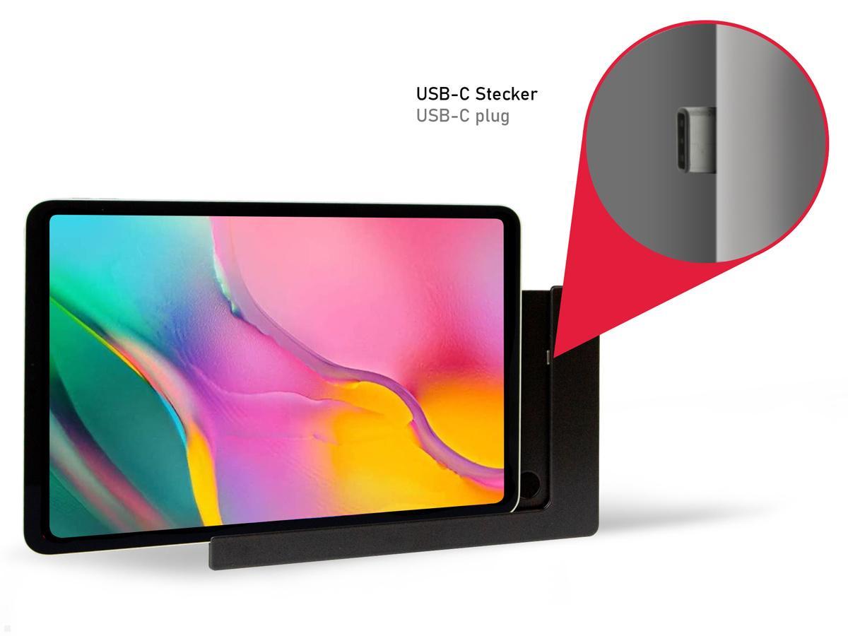TabLines TWP002B Tablet Wandhalter für Samsung Tab A 10.1 (2019), schwarz, Laden / Charging TabLines TWP002B Tablet Wandhalter für Samsung Tab A 10.1 (2019), schwarz, Laden / Charging