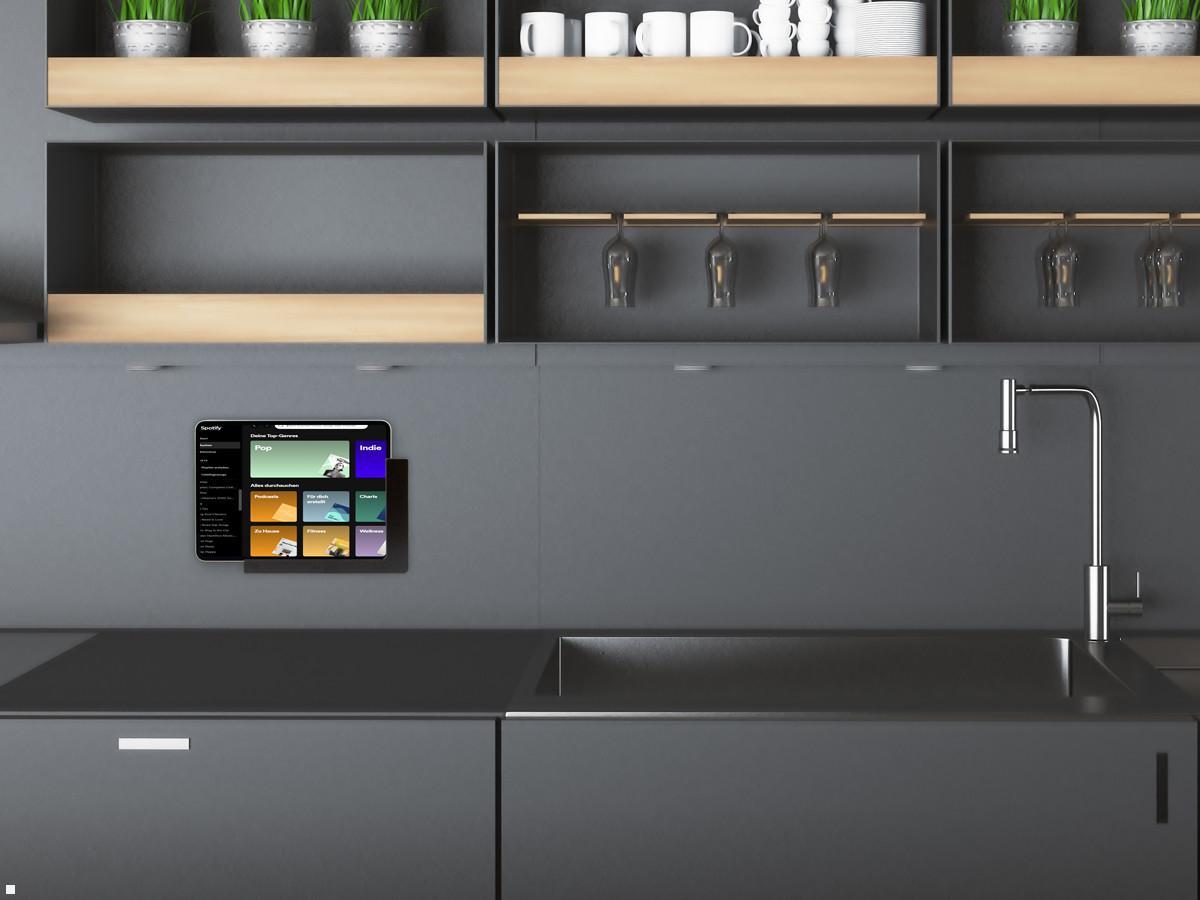 TabLines TWP003B Wandhalterung für iPad Pro 11.0, schwarz, Anwendung Küche TabLines TWP003B Wandhalterung für iPad Pro 11.0, schwarz, Anwendung Küche
