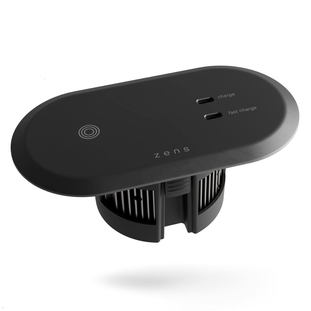 Zens PuK Combi ZEPC04BPD mit Qi-Ladefunktion und 2 x USB-C, schwarz