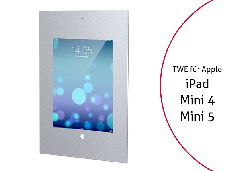 TabLines TWE025S Tablet Wandeinbau Apple iPad Mini 4 + Mini 5, DS, HB, silber TabLines TWE025S Tablet Wandeinbau Apple iPad Mini 4 + Mini 5, DS, HB, silber