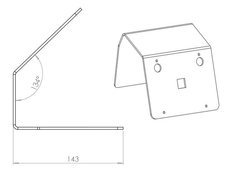 TabLines TWH002W Tablet Wandhalter Zeichnung TabLines TWH002W Tablet Wandhalter Zeichnung