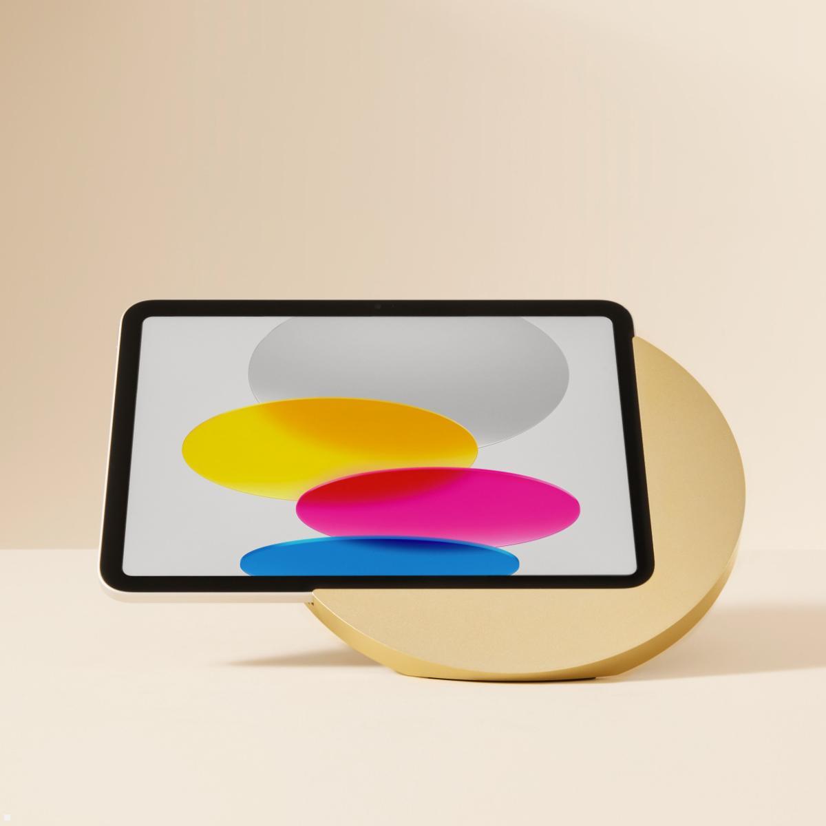 Displine Sunset Stand Apple iPad 10.9 (10.Gen) Tisch-Ständer USB-C, gold eloxiert Ansicht front Displine Sunset Stand Apple iPad 10.9 (10.Gen) Tisch-Ständer USB-C, gold eloxiert Ansicht front