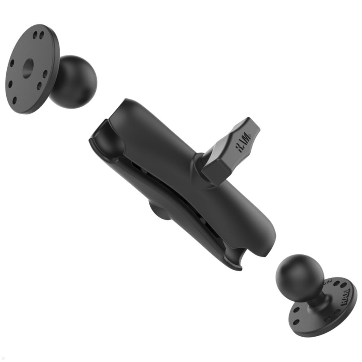 RAM Mounts Set, 2x Basisplatte rund, 1x Verbindungsarm mittel, C Kugel (RAM-101U), unmontiert RAM Mounts Set, 2x Basisplatte rund, 1x Verbindungsarm mittel, C Kugel (RAM-101U), unmontiert
