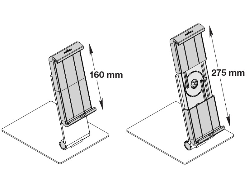 Durable Tablet Standfuß variable Aufnahme aller Tablets Durable Tablet Standfuß variable Aufnahme aller Tablets