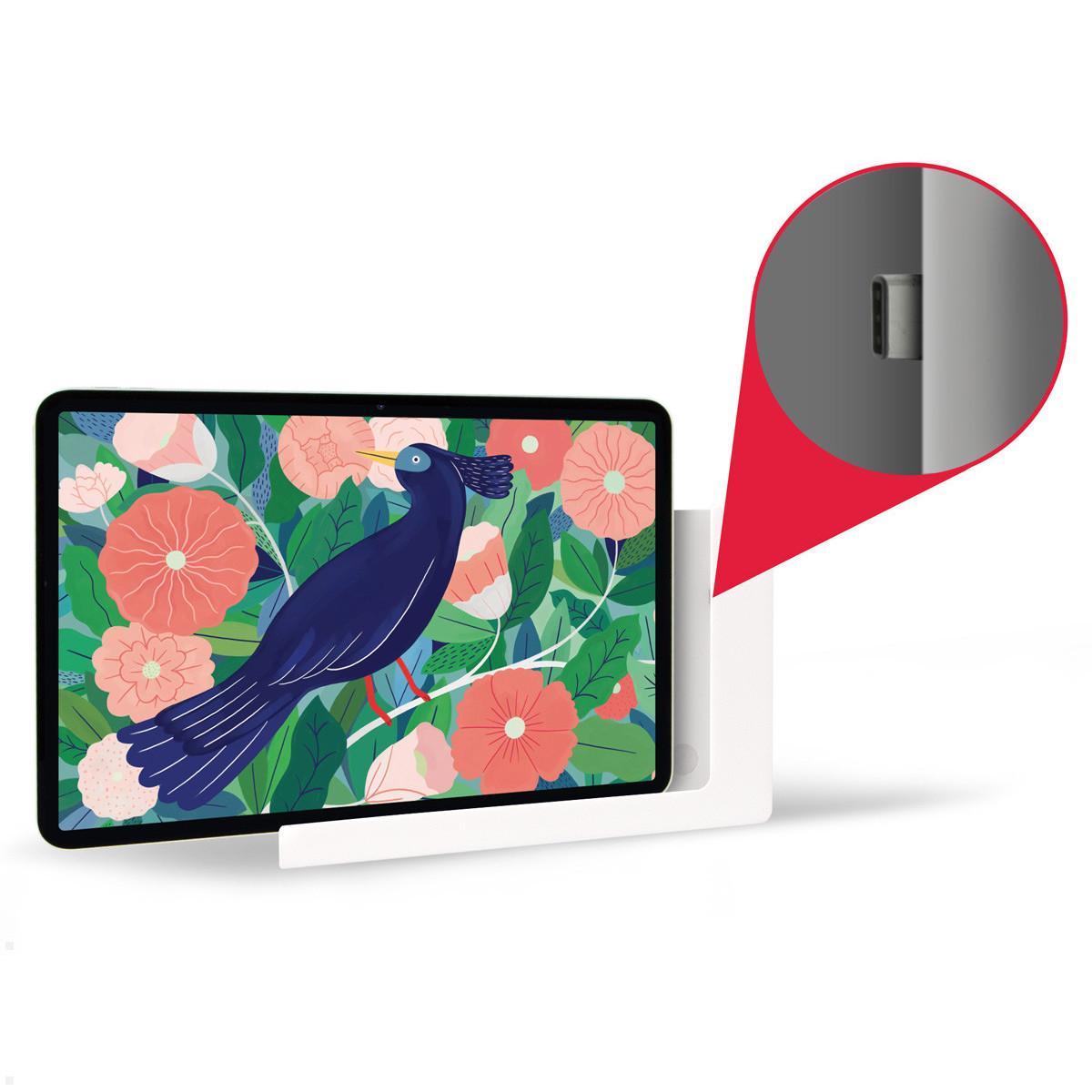 TabLines TWP042W Wandhalterung für Samsung Tab S10+ 12.4, weiß, Ladestation TabLines TWP042W Wandhalterung für Samsung Tab S10+ 12.4, weiß, Ladestation