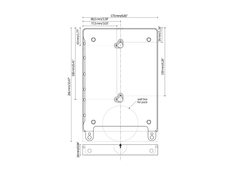 Basalte Eve iPad 9.7 Zoll diebstahlsichere Tablethalter eckig gebürstetes Aluminium Maße Basalte Eve iPad 9.7 Zoll diebstahlsichere Tablethalter eckig gebürstetes Aluminium Maße