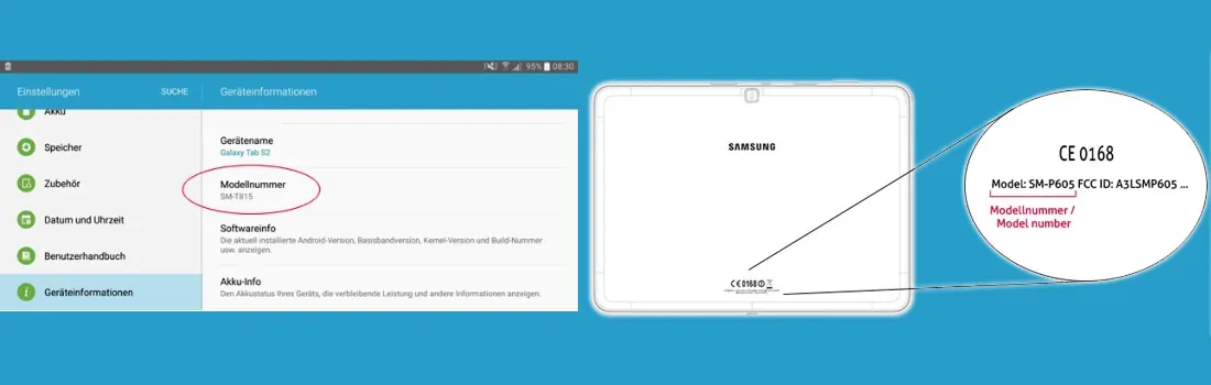 Samsung Galaxy Tab Modell herausfinden
