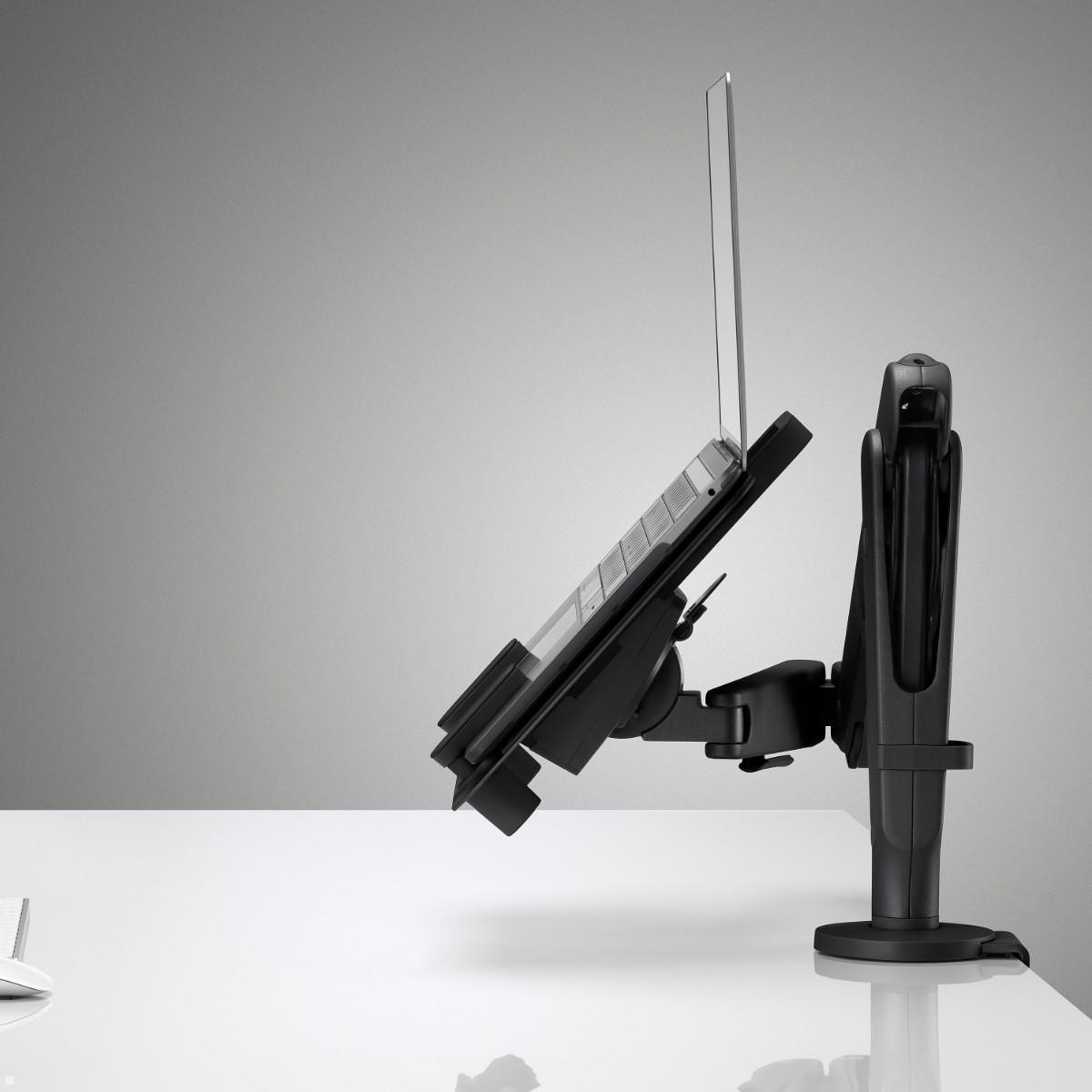 CBS Ollin / Flo Laptop- und Tablethalterung (LAP/003/B), schwarz, Seitenansicht CBS Ollin / Flo Laptop- und Tablethalterung (LAP/003/B), schwarz, Seitenansicht