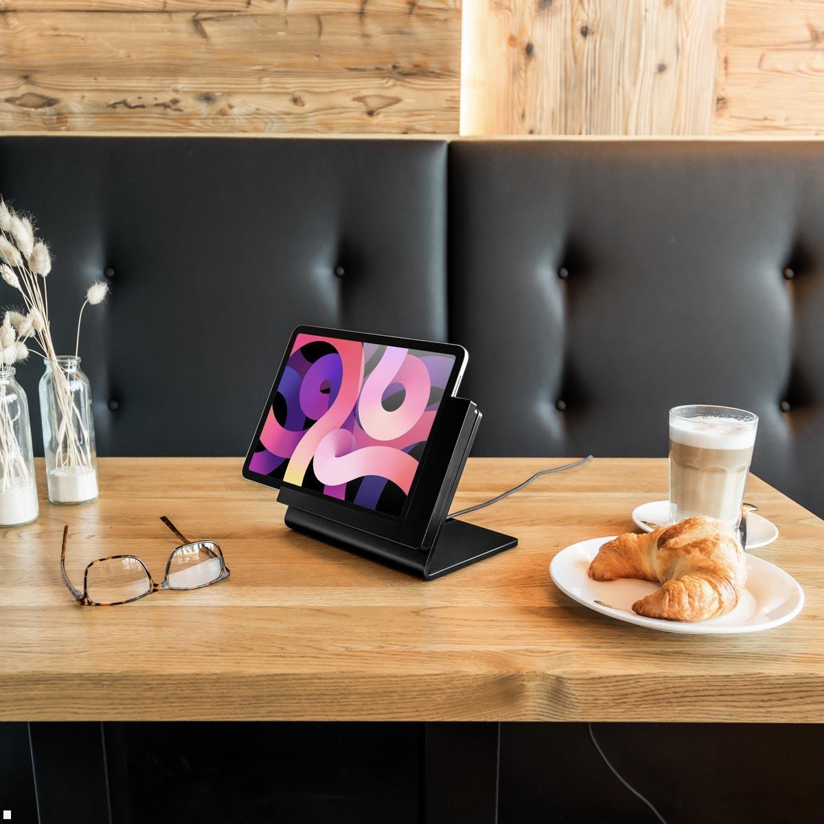 TabLines TTP009B Tabletständer Tisch Plug für iPad Air 11 (M2), schwarz Anwendung Café TabLines TTP009B Tabletständer Tisch Plug für iPad Air 11 (M2), schwarz Anwendung Café