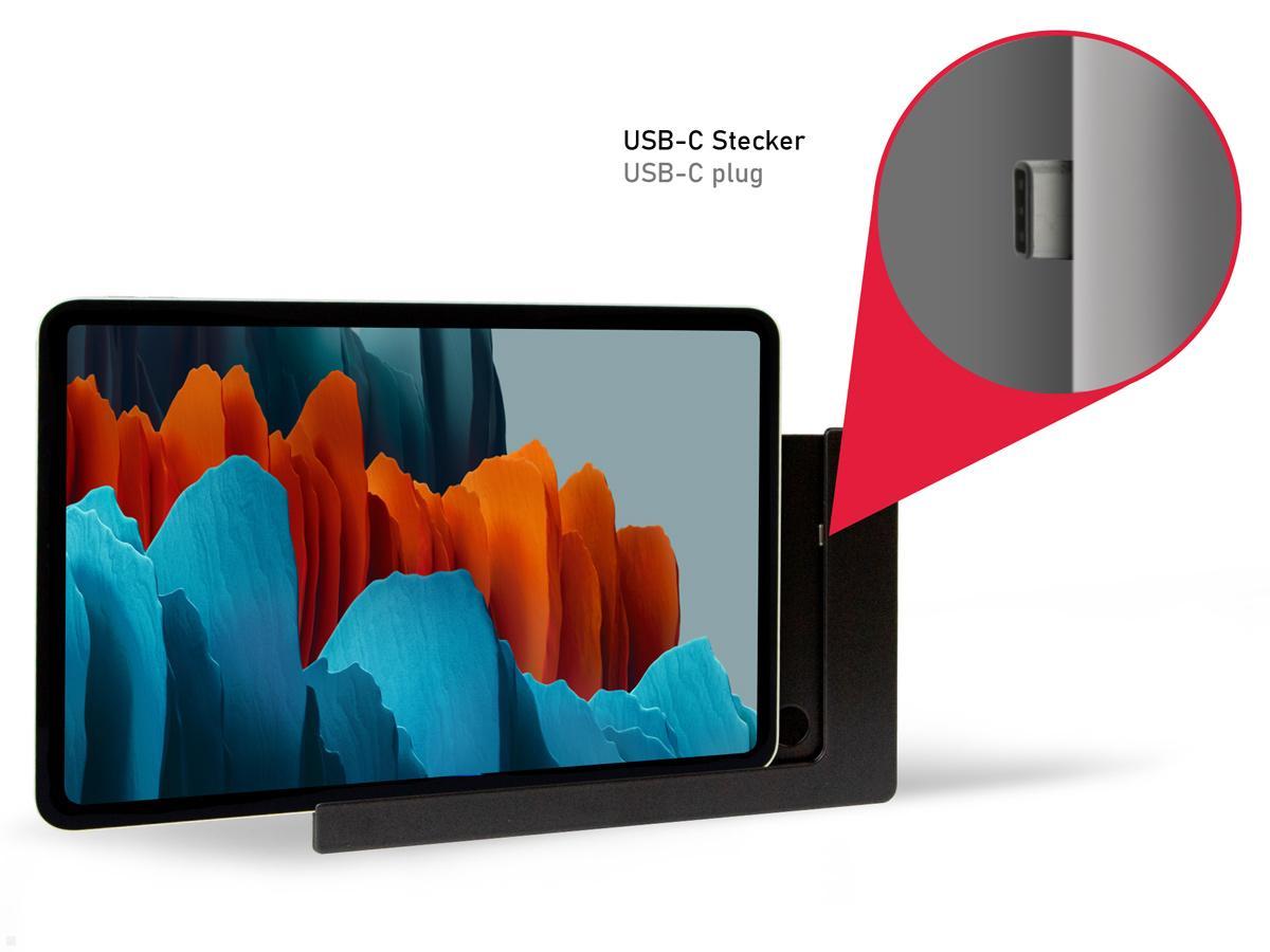 TabLines TWP007B Wandhalterung für Samsung Tab S7 11.0, schwarz, Ladestation TabLines TWP007B Wandhalterung für Samsung Tab S7 11.0, schwarz, Ladestation