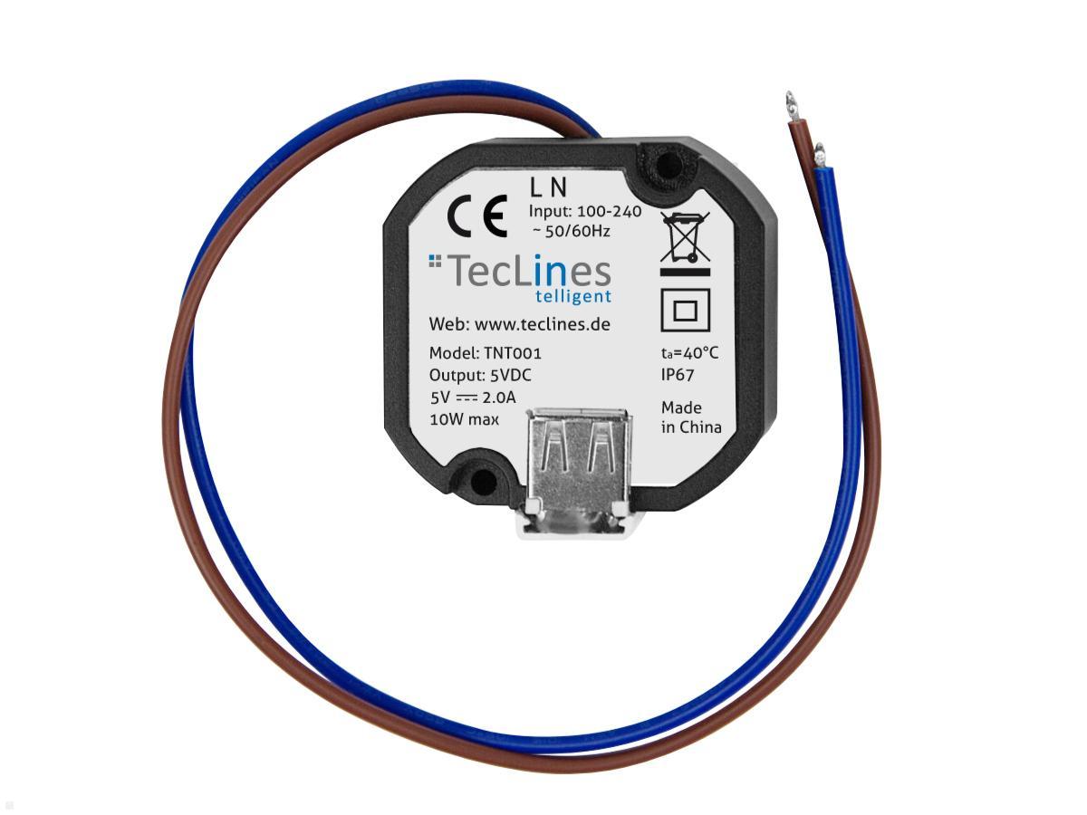 TecLines TNT001 Wandeinbau USB Netzteil Unterputz für Tablets TecLines TNT001 Wandeinbau USB Netzteil Unterputz für Tablets