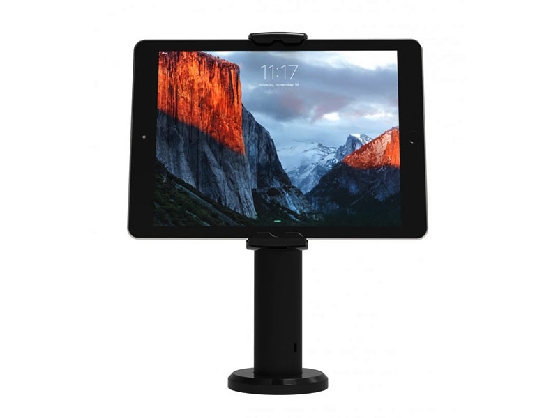 Compulocks RISE Cling universal Tablet Tischhalterung schwenkbar 200mm, schwarz Frontansicht Hoch