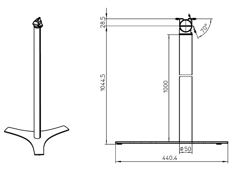 Novus POS TabletSafe Bodenstand Zeichnung Novus POS TabletSafe Bodenstand Zeichnung