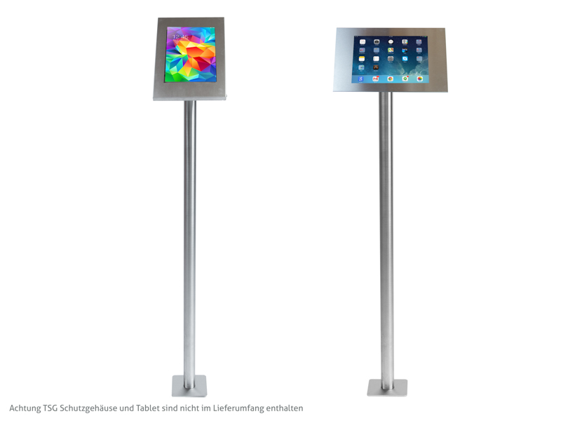 TabLines TBS002E Tablet Bodenständer zum Festschrauben, Edelstahl Hoch.-Querformat TabLines TBS002E Tablet Bodenständer zum Festschrauben, Edelstahl Hoch.-Querformat
