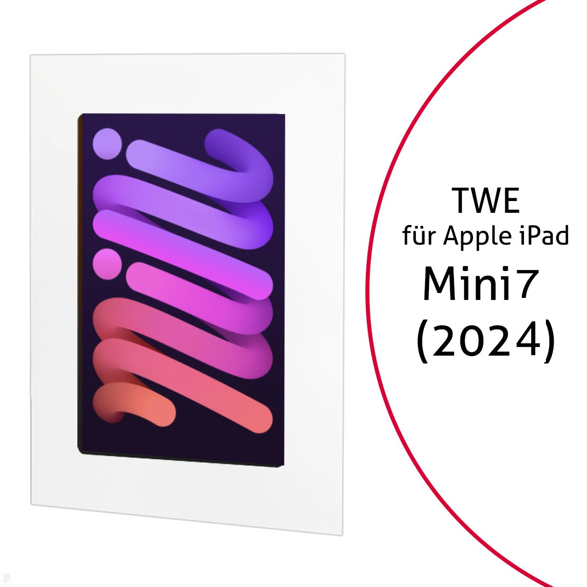 TabLines TWE125 Tablet Wandeinbau für Apple iPad Mini 7 (A17) Pro, 2024