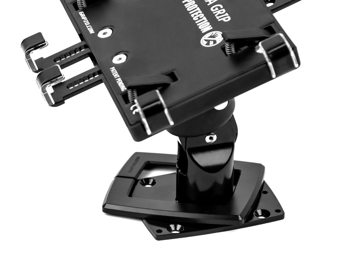 Gripzo Tablet Tisch Halterung schwenkbar 7-11 Zoll DS, schwarz anschraubbar