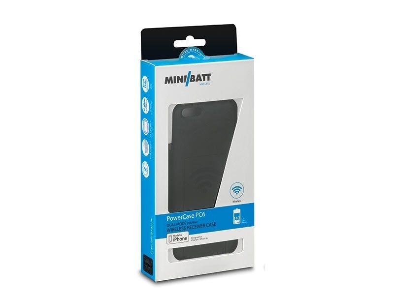 miniBatt MP-IP7 Schutzhülle mit Qi-Ladefunktion für iPhone 7 Verpackung