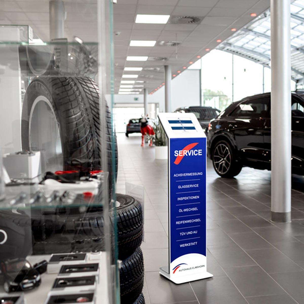 TabLines TBS141 Design Tabletständer quer mit Akku für Apple iPad 11.0 (11. Gen.), Service Point Autohaus TabLines TBS141 Design Tabletständer quer mit Akku für Apple iPad 11.0 (11. Gen.), Service Point Autohaus