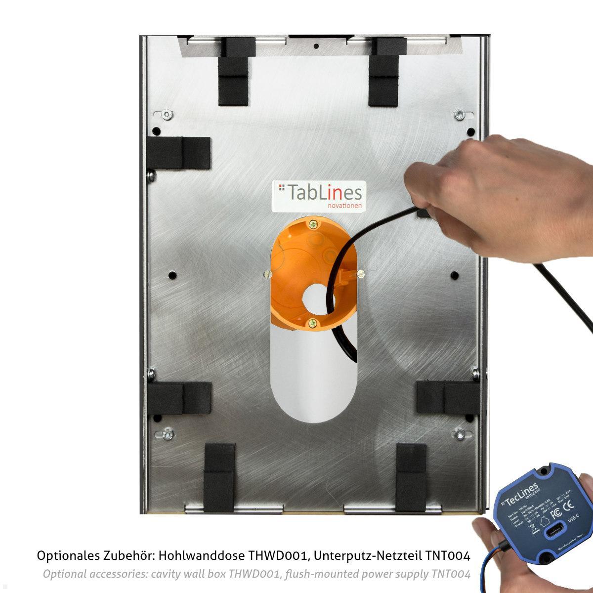 TabLines TWE131 Tablet Wandeinbau für Samsung Galaxy Tab S10 FE+ (13,1"),optionale Stromversorgung TabLines TWE131 Tablet Wandeinbau für Samsung Galaxy Tab S10 FE+ (13,1"),optionale Stromversorgung
