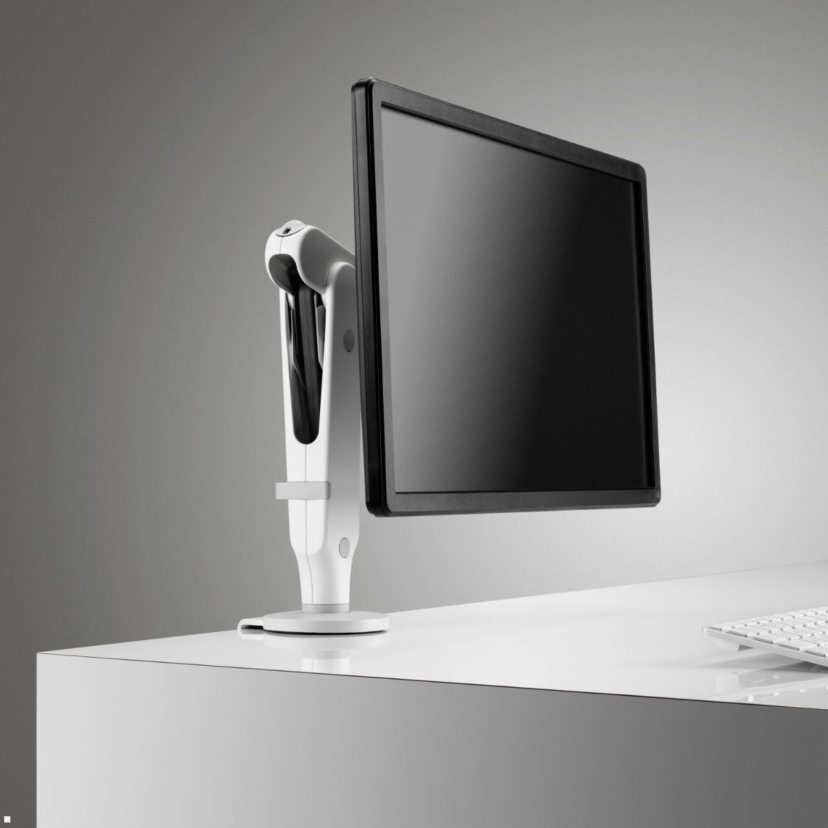 CBS Ollin Monitor Tischhalterung mit Tischklemme, weiß flache Halterung CBS Ollin Monitor Tischhalterung mit Tischklemme, weiß flache Halterung