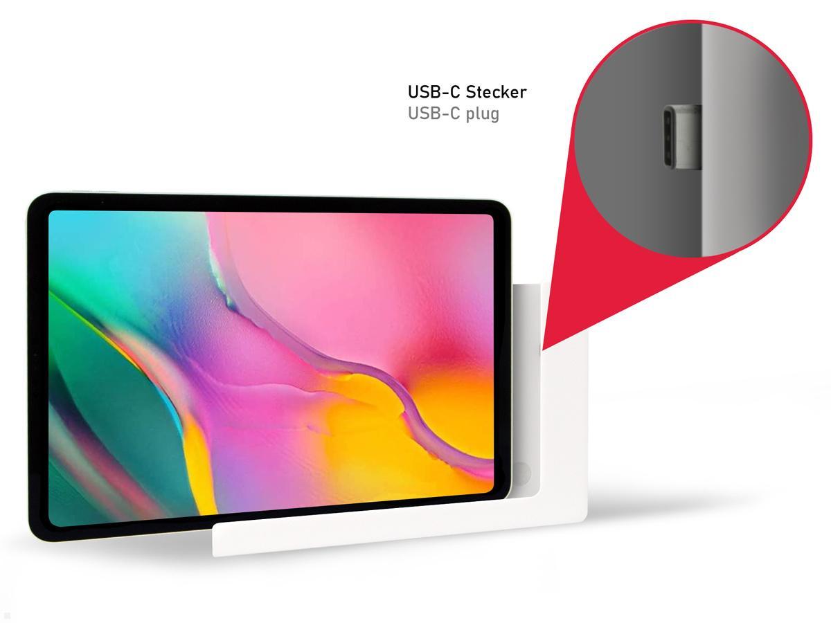 TabLines TWP002W Tablet Wandhalter für Samsung Tab A 10.1 (2019), weiß, Ladestation TabLines TWP002W Tablet Wandhalter für Samsung Tab A 10.1 (2019), weiß, Ladestation