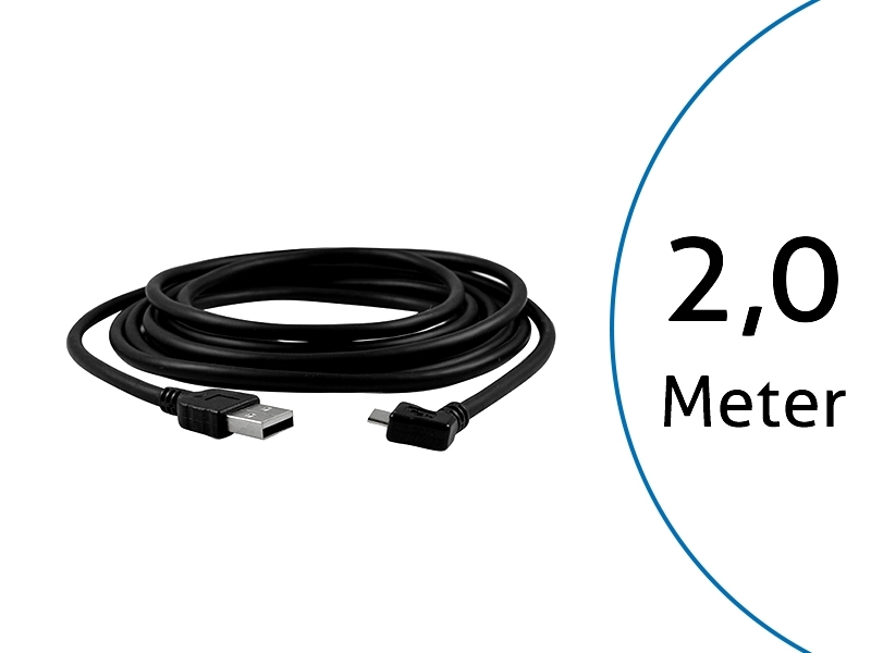 TecLines TUC002B USB Kabel 2m von Micro-B-Stecker 90° gewinkelt auf Typ A Stecker, schwarz TecLines TUC002B USB Kabel 2m von Micro-B-Stecker 90° gewinkelt auf Typ A Stecker, schwarz