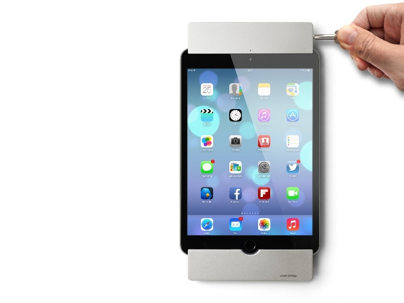 smart things sDock Mini 4 iPad Wandhalterung silber Tablet abschließbar