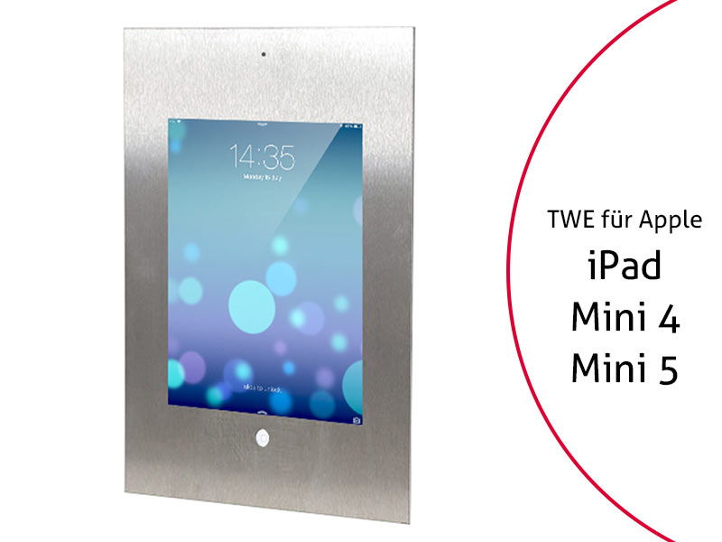 TabLines TWE025E Tablet Wandeinbau Apple iPad Mini 4 + Mini 5, DS, HB, Edelstahl TabLines TWE025E Tablet Wandeinbau Apple iPad Mini 4 + Mini 5, DS, HB, Edelstahl