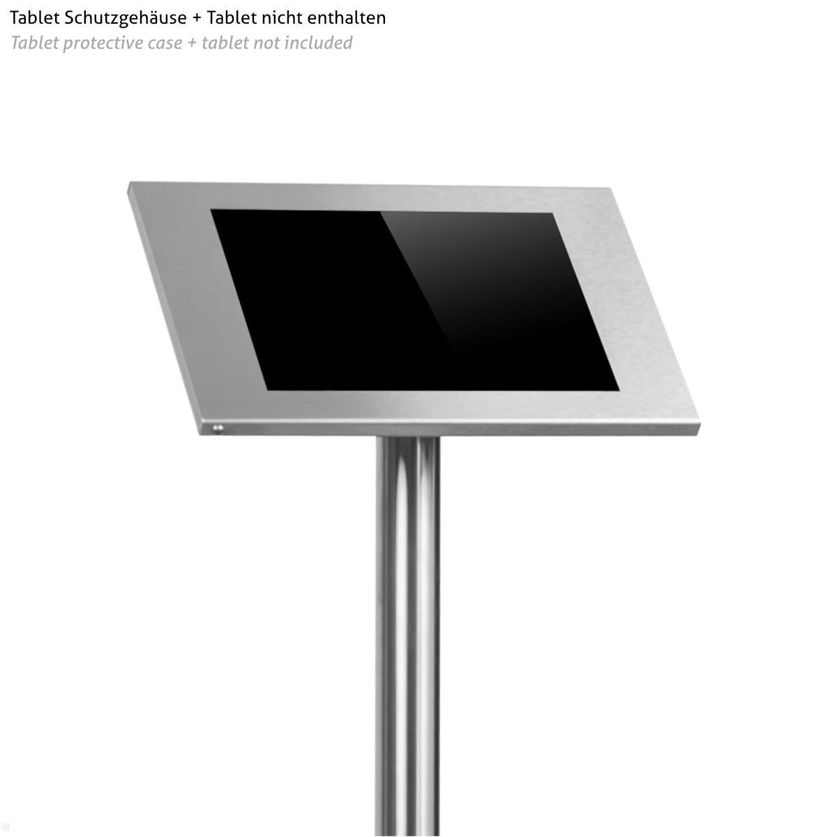 TabLines TBS003E Boden Tabletständer, Edelstahl mit TSG und Tablet TabLines TBS003E Boden Tabletständer, Edelstahl mit TSG und Tablet