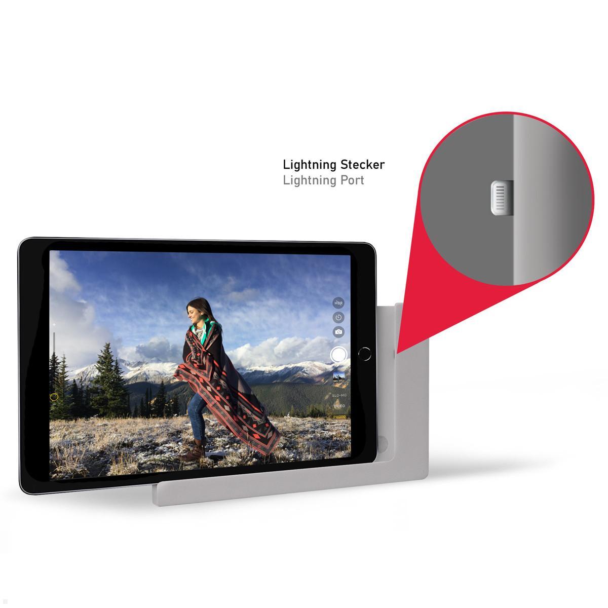 TabLines TWP014S Wandhalterung für Apple iPad Pro 9.7, silber, Laden / Charging TabLines TWP014S Wandhalterung für Apple iPad Pro 9.7, silber, Laden / Charging