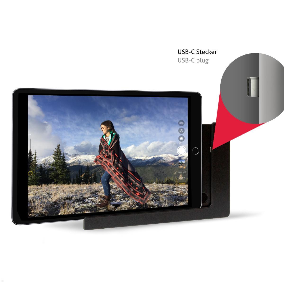 TabLines TWP053 Wandhalterung für Samsung Tab A11+, USB Stecker