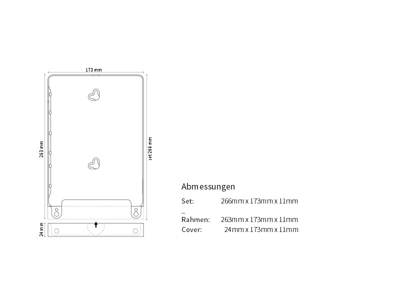 Basalte Eve iPad 9.7 Zoll diebstahlsichere Tablethalter eckig gebürstetes Aluminium Zeichnung Basalte Eve iPad 9.7 Zoll diebstahlsichere Tablethalter eckig gebürstetes Aluminium Zeichnung