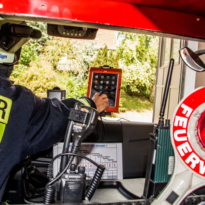 Tablethalterung / iPad Halterung Feuerwehr Tablethalterung / iPad Halterung Feuerwehr