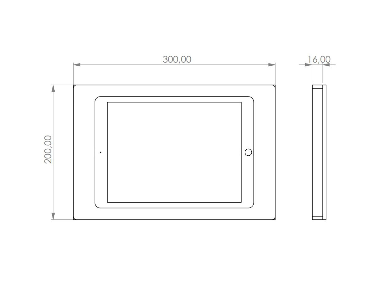 TabLines TWH021S Tablet Wandhalterung für Apple iPad 10.5 Zoll, silber Maße TabLines TWH021S Tablet Wandhalterung für Apple iPad 10.5 Zoll, silber Maße
