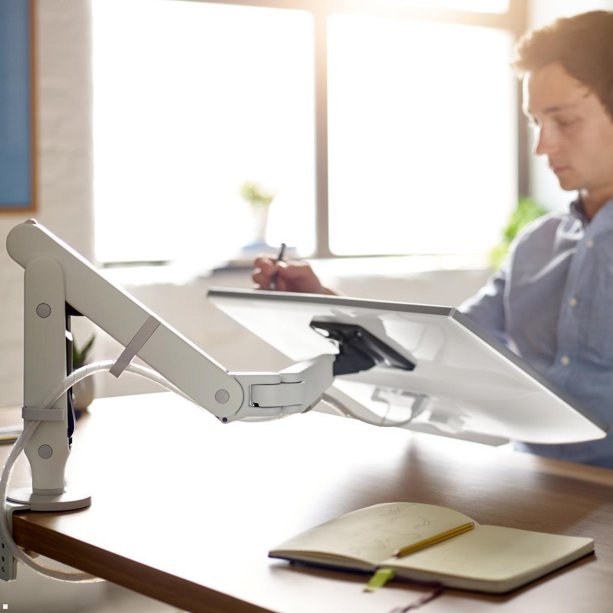 CBS Ollin Monitor Tischhalterung mit Tischklemme, weiß schwenkbar CBS Ollin Monitor Tischhalterung mit Tischklemme, weiß schwenkbar