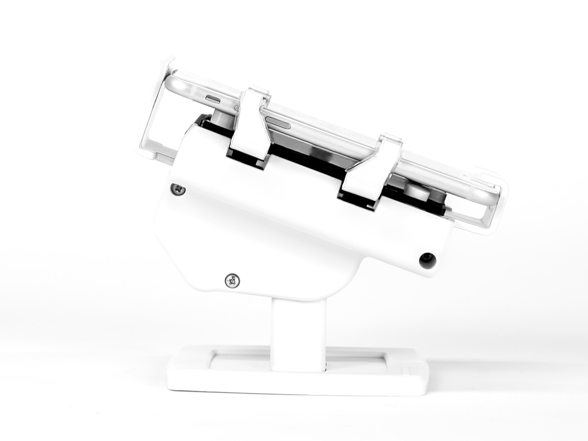 Gripzo Smartphone Tischhalterung XL für iPhone 6,7,8, X, weiß abschließbar Gripzo Smartphone Tischhalterung XL für iPhone 6,7,8, X, weiß abschließbar