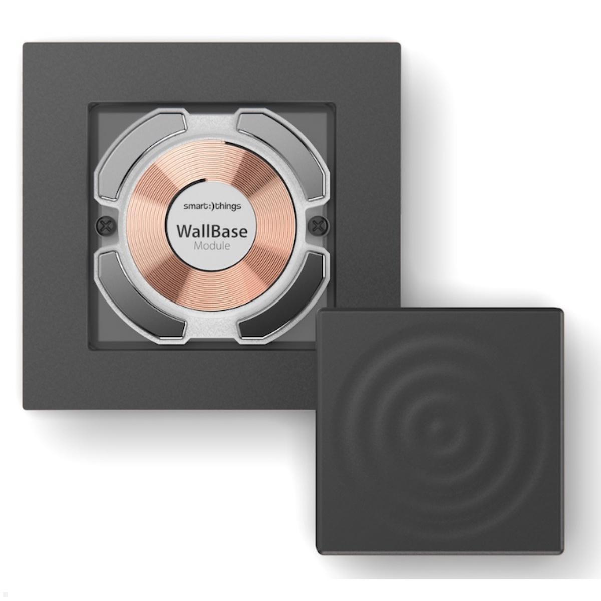 smart things WallBase 55 Wave magnetischer Qi Charger Unterputz (WB55 b), schwarz matt, kabelloses Laden Smartphone