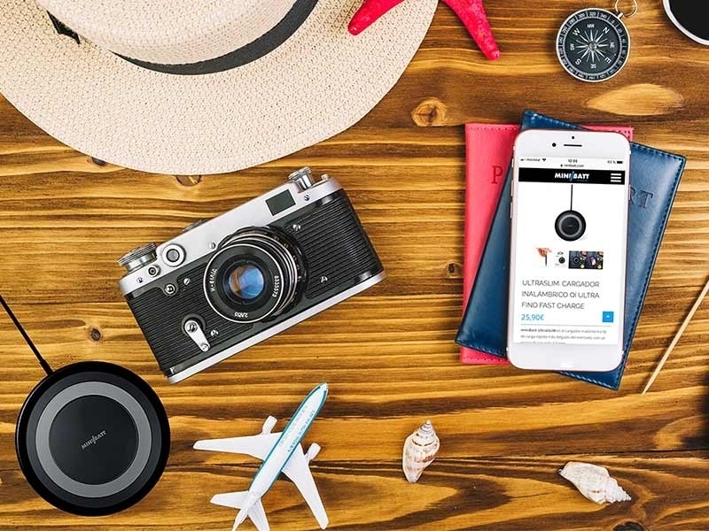 miniBatt MB-USLIM-B kabelloses ultraslim Tisch Qi-Ladestation