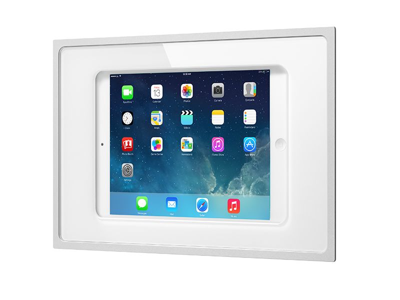 iRoom fixDock 53fixDock-mini-w Tablet Wandeinbau für iPad Mini Glasfront weiß Querformat