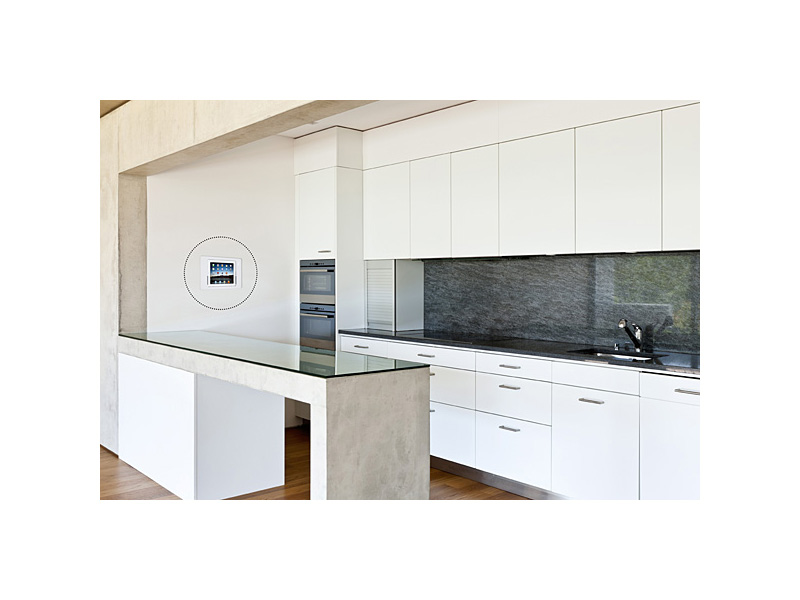 iRoom iDock iPad 4 Dockingstation Motor 230V Querformat Alu, weiß