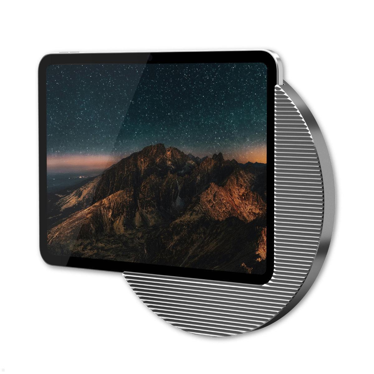 Displine Moonlight Wall Apple iPad 10.9 (10.Gen) Wandhalter USB-C, titanium eloxiert, seitliche Ansicht Displine Moonlight Wall Apple iPad 10.9 (10.Gen) Wandhalter USB-C, titanium eloxiert, seitliche Ansicht