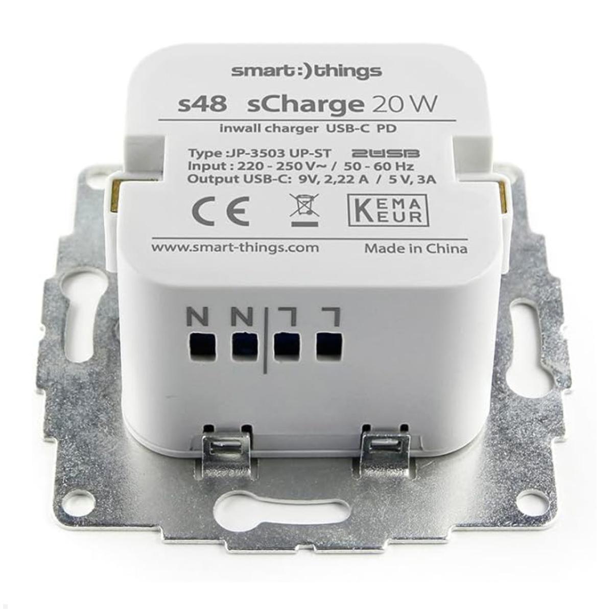 smart things Zubehör sCharge 20W Unterputz Netzteil mit Lightning Anschluss, s48 L Nominaler Input: 100 – 250 V smart things Zubehör sCharge 20W Unterputz Netzteil mit Lightning Anschluss, s48 L Nominaler Input: 100 – 250 V