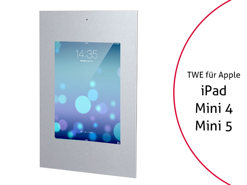 TabLines TWE021S Tablet Wandeinbau für Apple iPad Mini 4 + Mini 5, DS, Silber TabLines TWE021S Tablet Wandeinbau für Apple iPad Mini 4 + Mini 5, DS, Silber