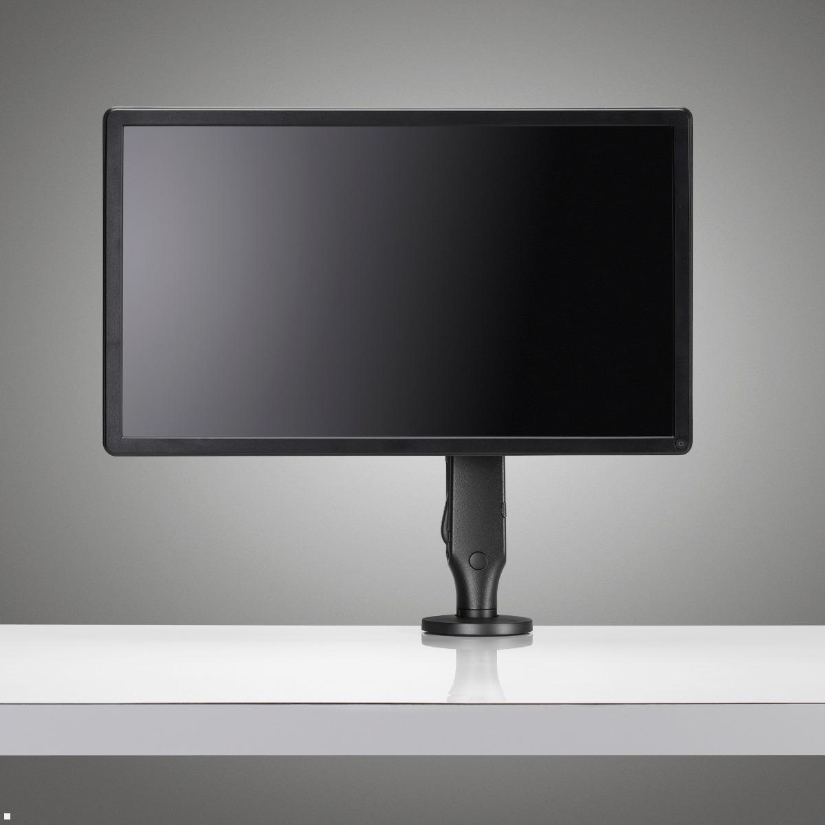 Monitor Tischhalterung mit Tischklemme CBS Ollin in Schwarz, Vorderansicht Monitor Tischhalterung mit Tischklemme CBS Ollin in Schwarz, Vorderansicht