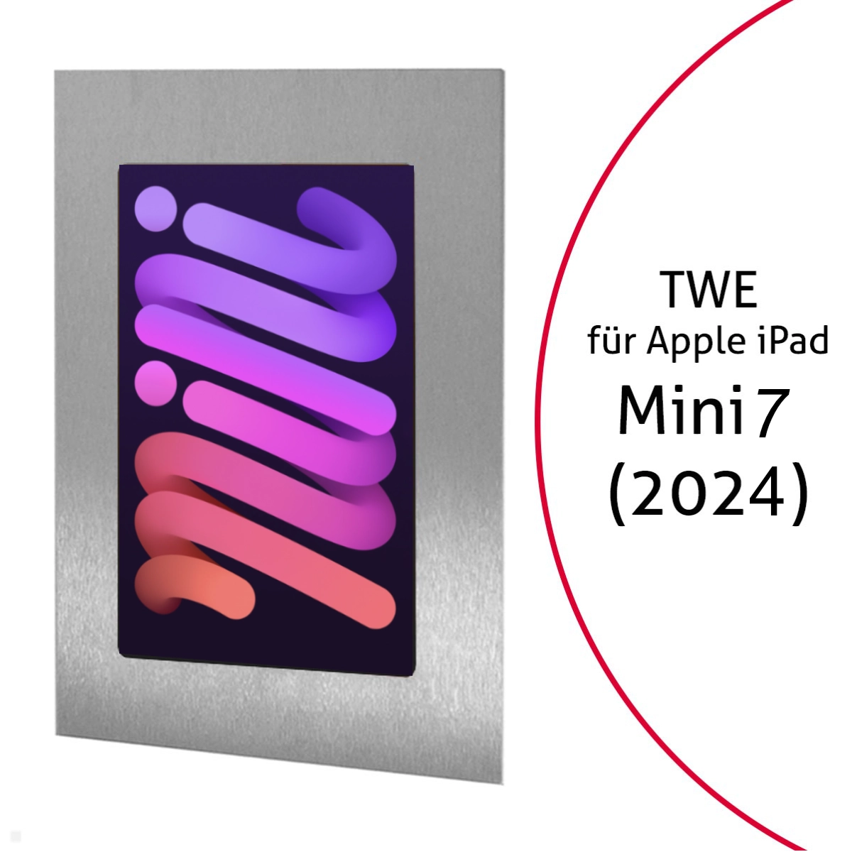 TabLines TWE125 Tablet Wandeinbau für Apple iPad Mini 7 (A17) Pro, 2024