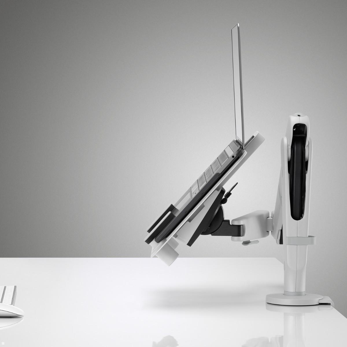 CBS Ollin / Flo Laptop- und Tablethalterung (LAP/003/W), weiß, Seitenansicht CBS Ollin / Flo Laptop- und Tablethalterung (LAP/003/W), weiß, Seitenansicht