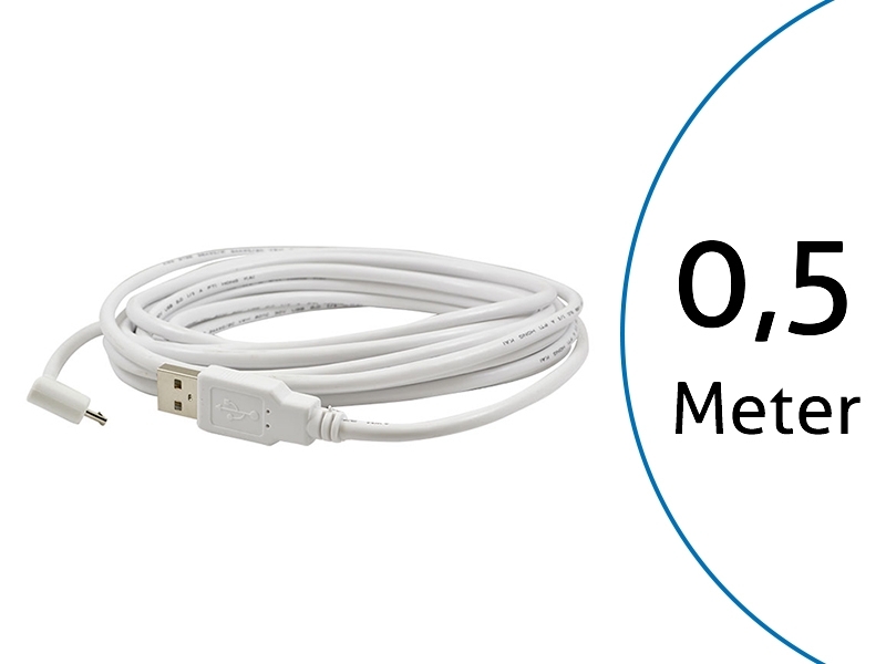 TecLines TUC001W USB Kabel 0,5m von Micro-B-Stecker 90° gewinkelt auf Typ A Stecker, weiß TecLines TUC001W USB Kabel 0,5m von Micro-B-Stecker 90° gewinkelt auf Typ A Stecker, weiß
